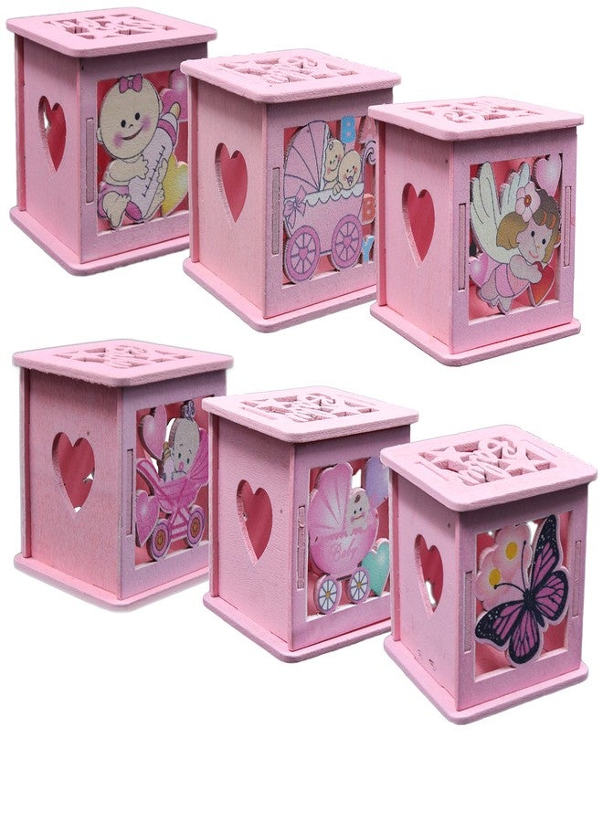 Jades : Baby Themed Favor Box- Baby Themed Party Candy Boxes-Baby Shower Treat Box-Baby Themed 1st Birthday-Baby Themed Table décor | Set of 6 | Pink (Set B) - Image 2